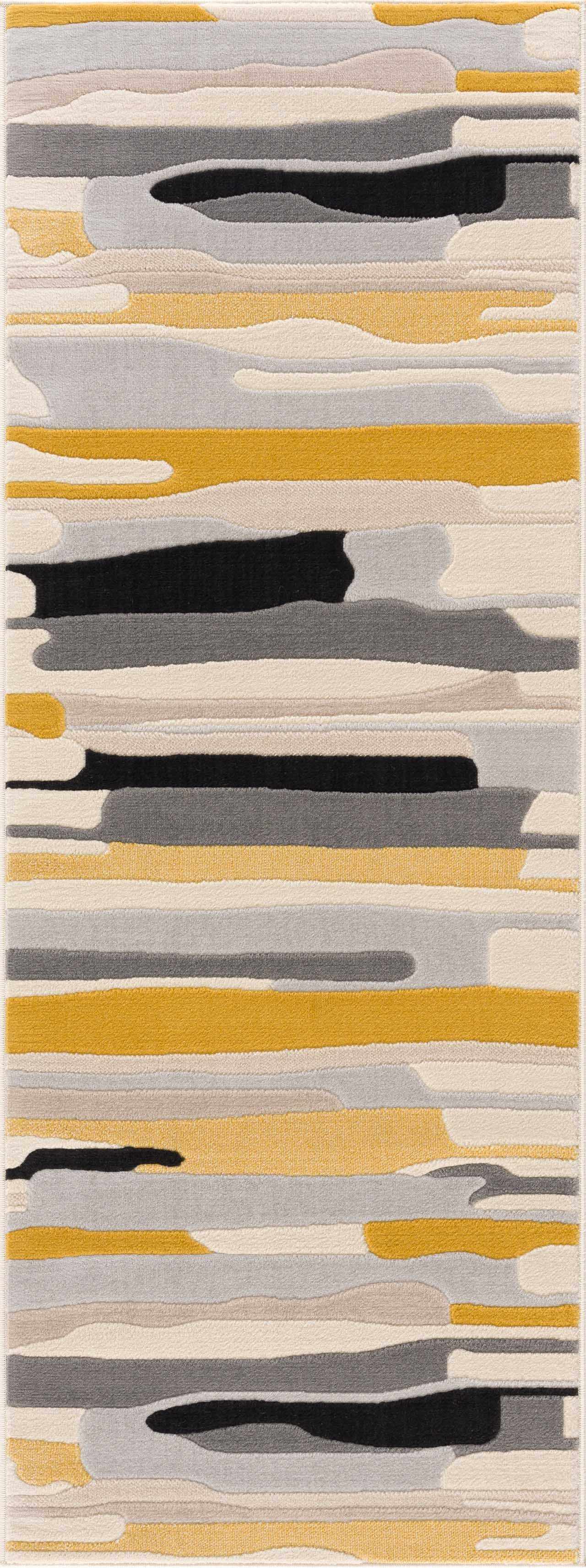 Southfields Mustard Area Rug - Stylish Soft Modern Home Decor