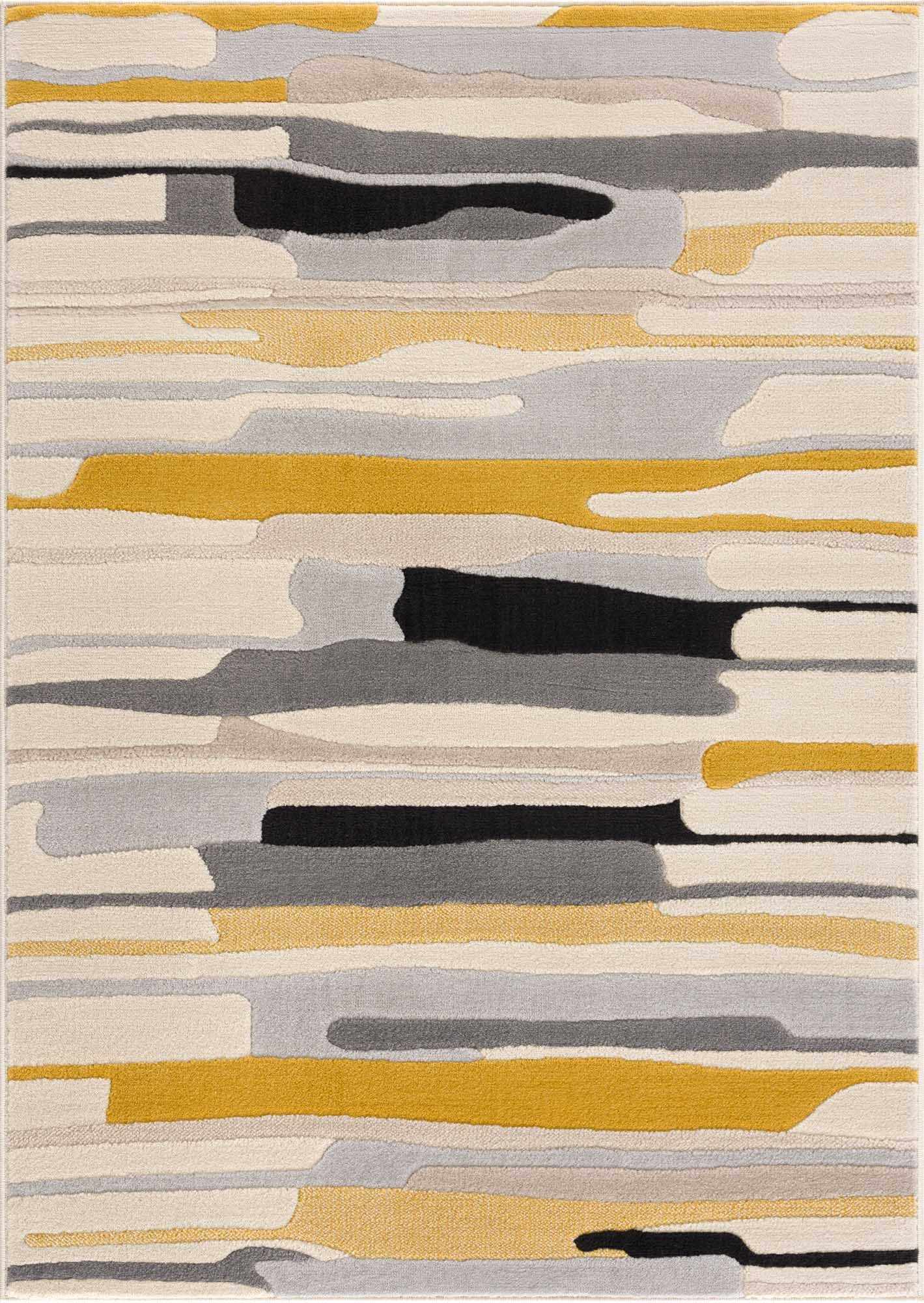 Southfields Mustard Area Rug - Stylish Soft Modern Home Decor