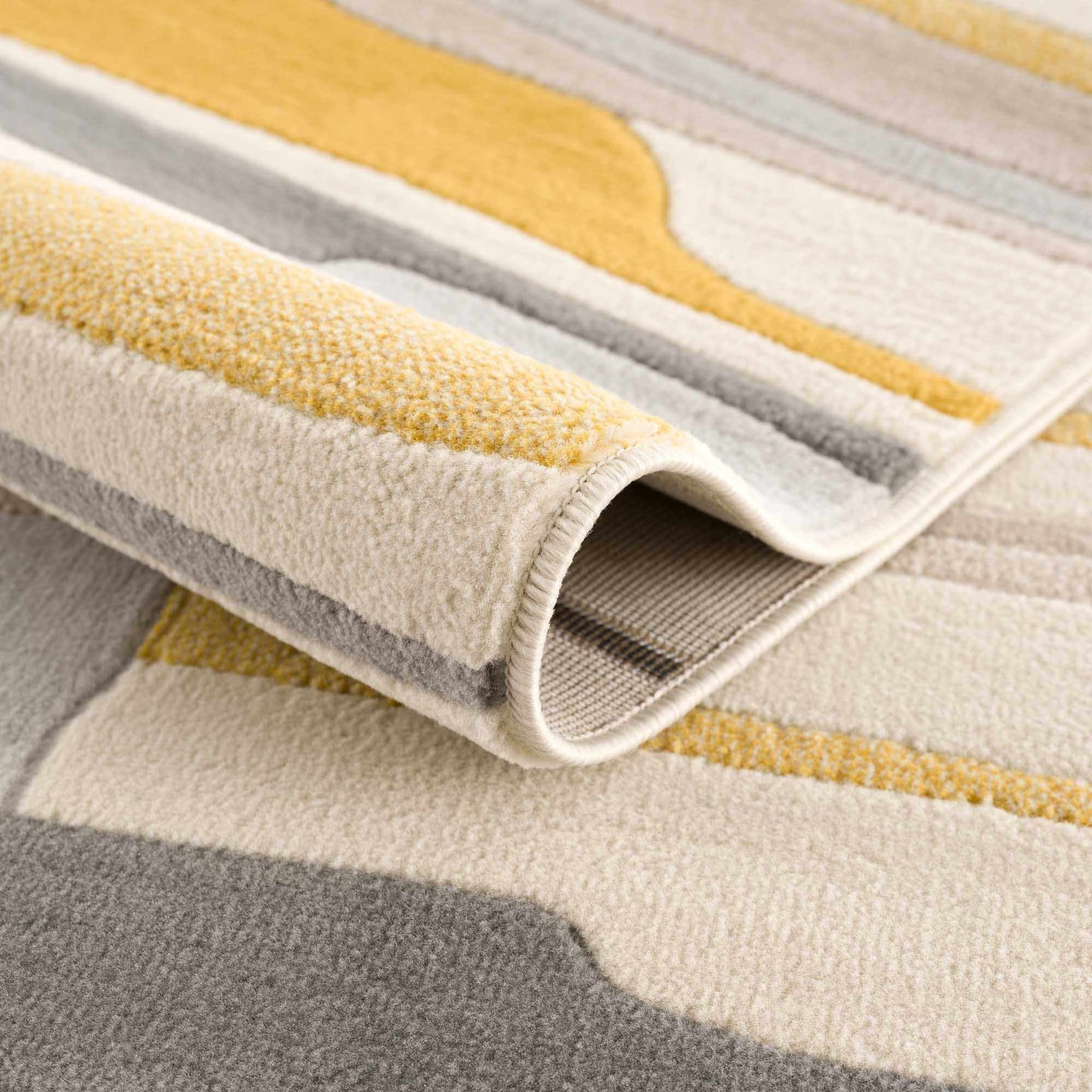 Southfields Mustard Area Rug - Stylish Soft Modern Home Decor