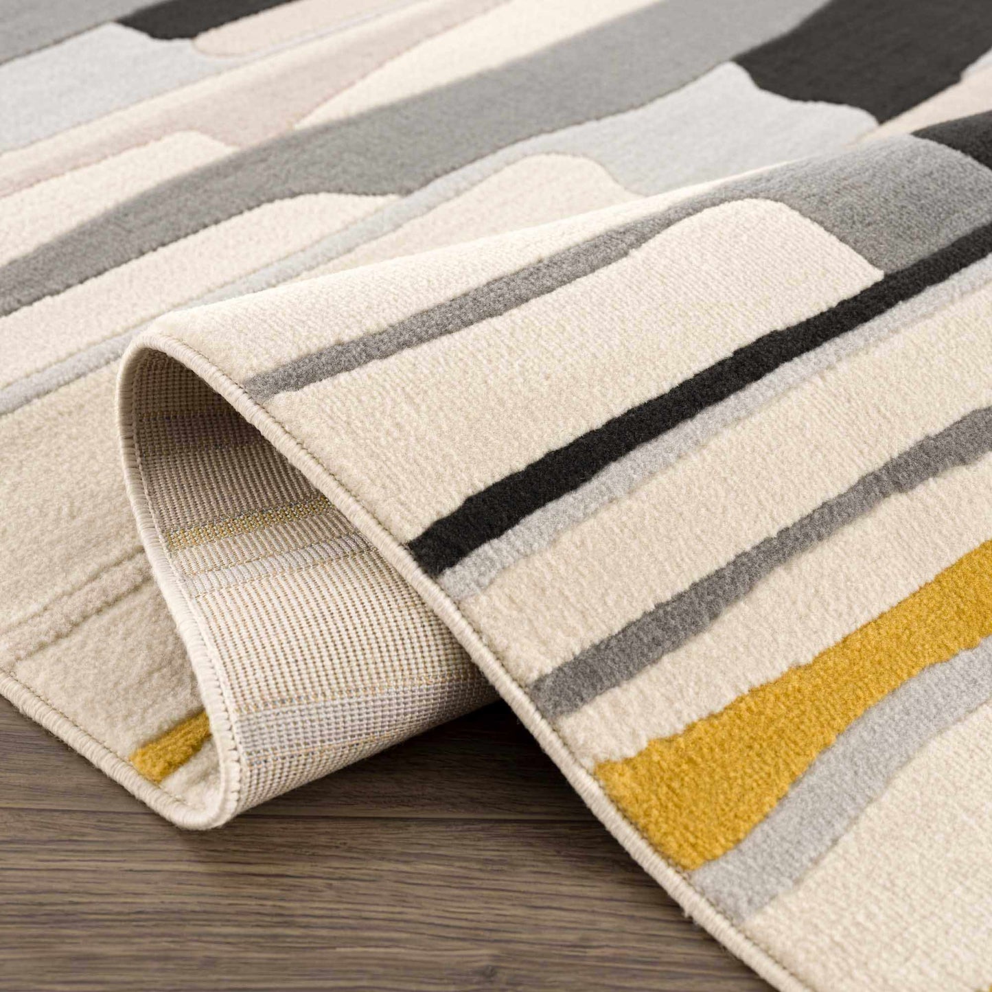 Southfields Mustard Area Rug - Stylish Soft Modern Home Decor