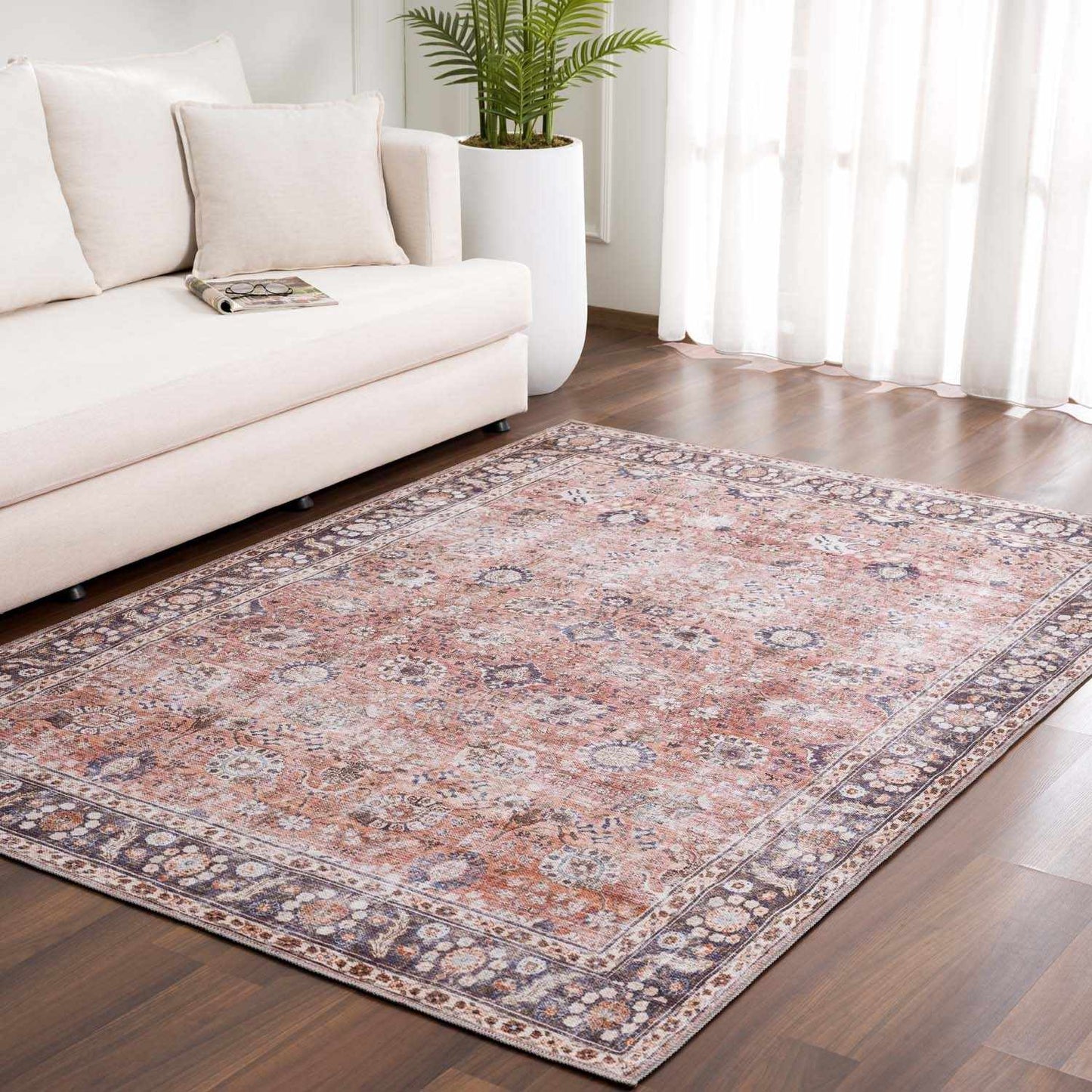 Red Washable Area Rug - Stylish Home Decor Rug