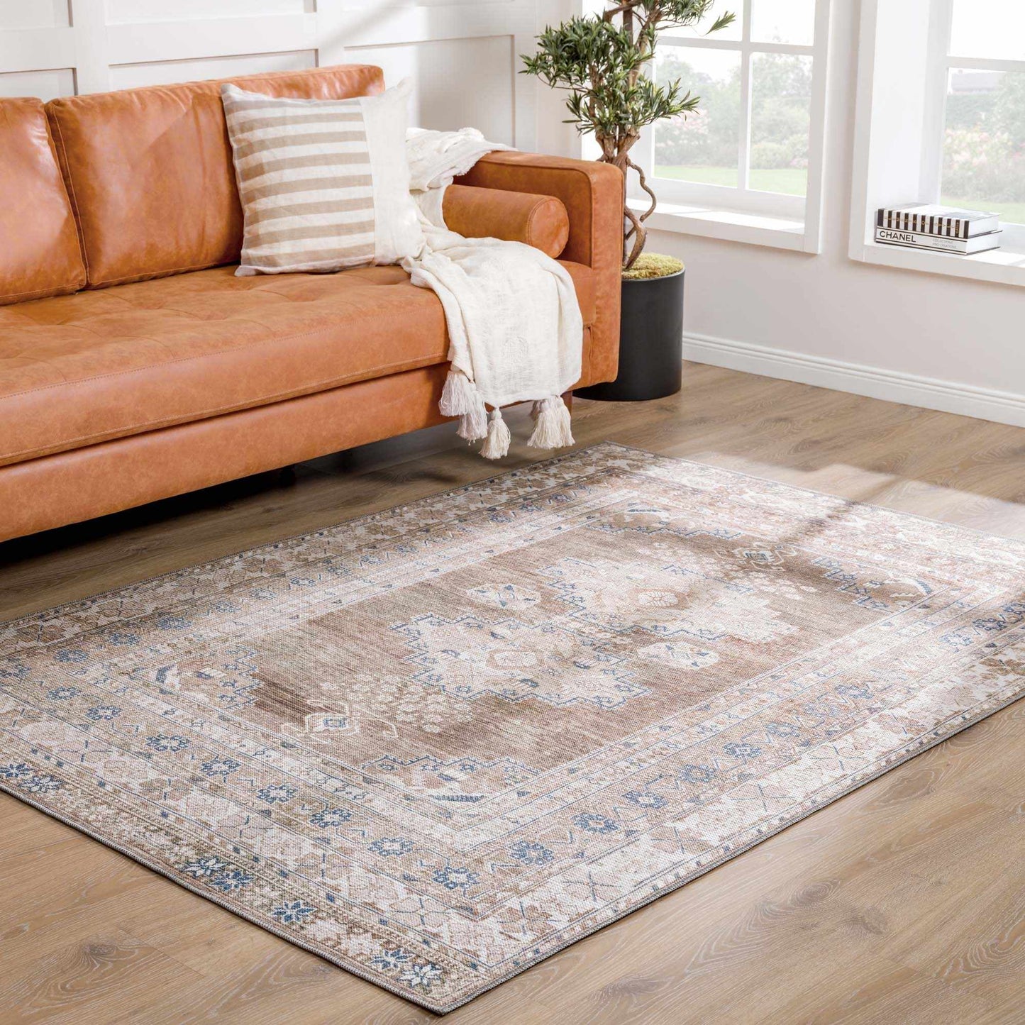 Washable Flat Pile Rug - Soft Durable Easy to Clean
