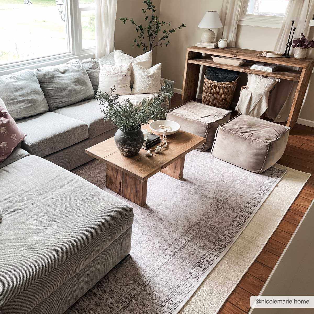 Washable Cream Area Rug - Soft Stylish Home Decor