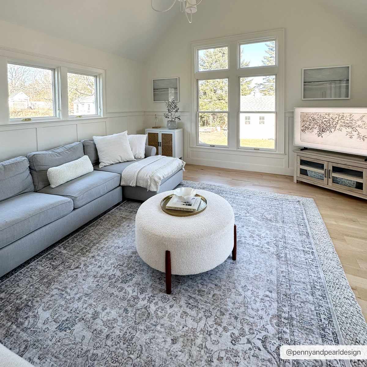 Washable Cream Area Rug - Soft Stylish Home Decor