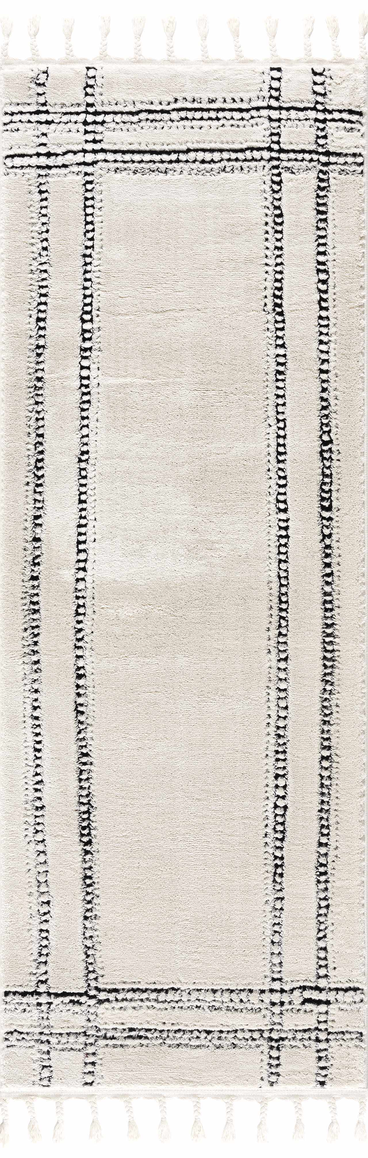Modern Geometric Area Rug - Black and White Stylish Home Décor
