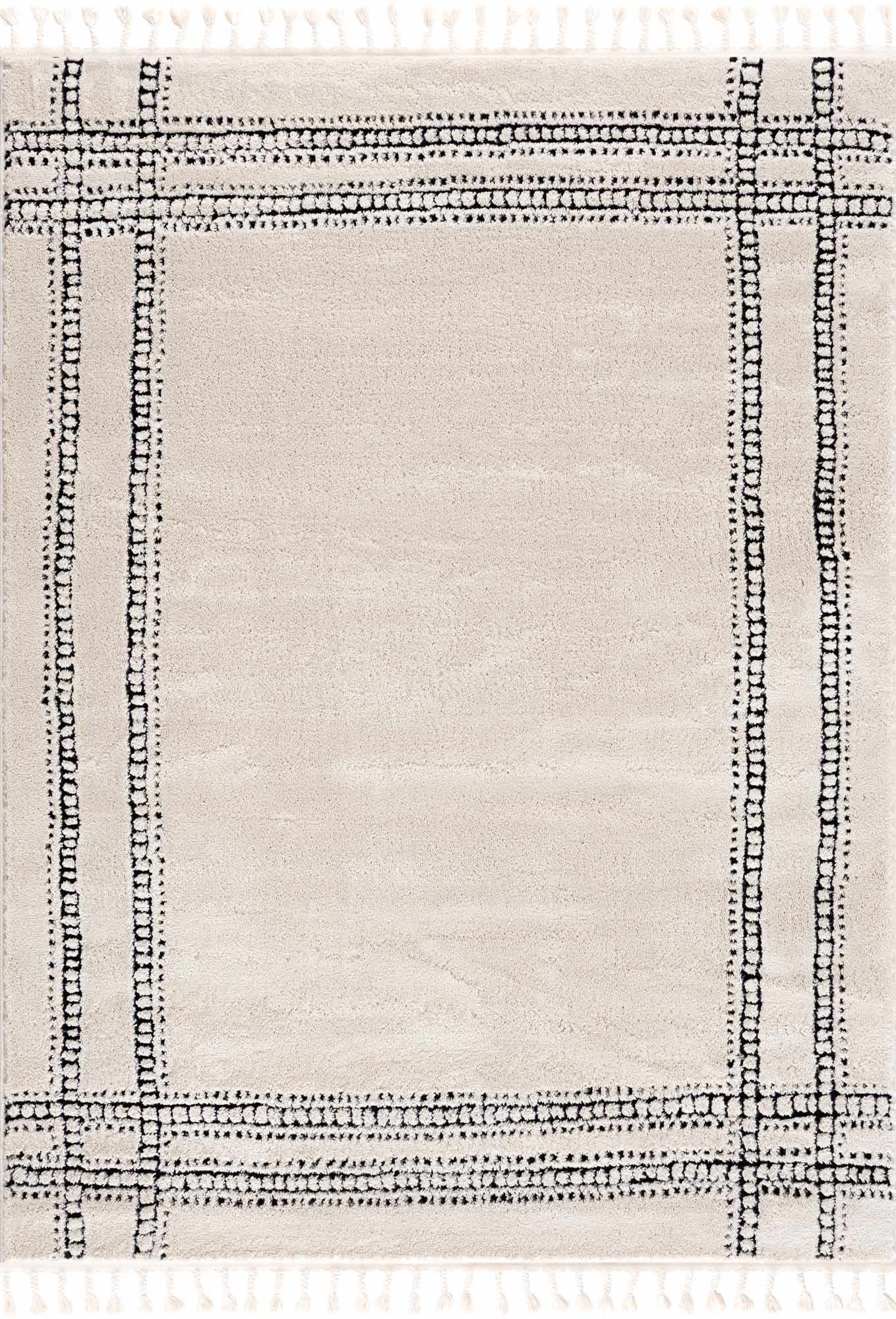 Modern Geometric Area Rug - Black and White Stylish Home Décor