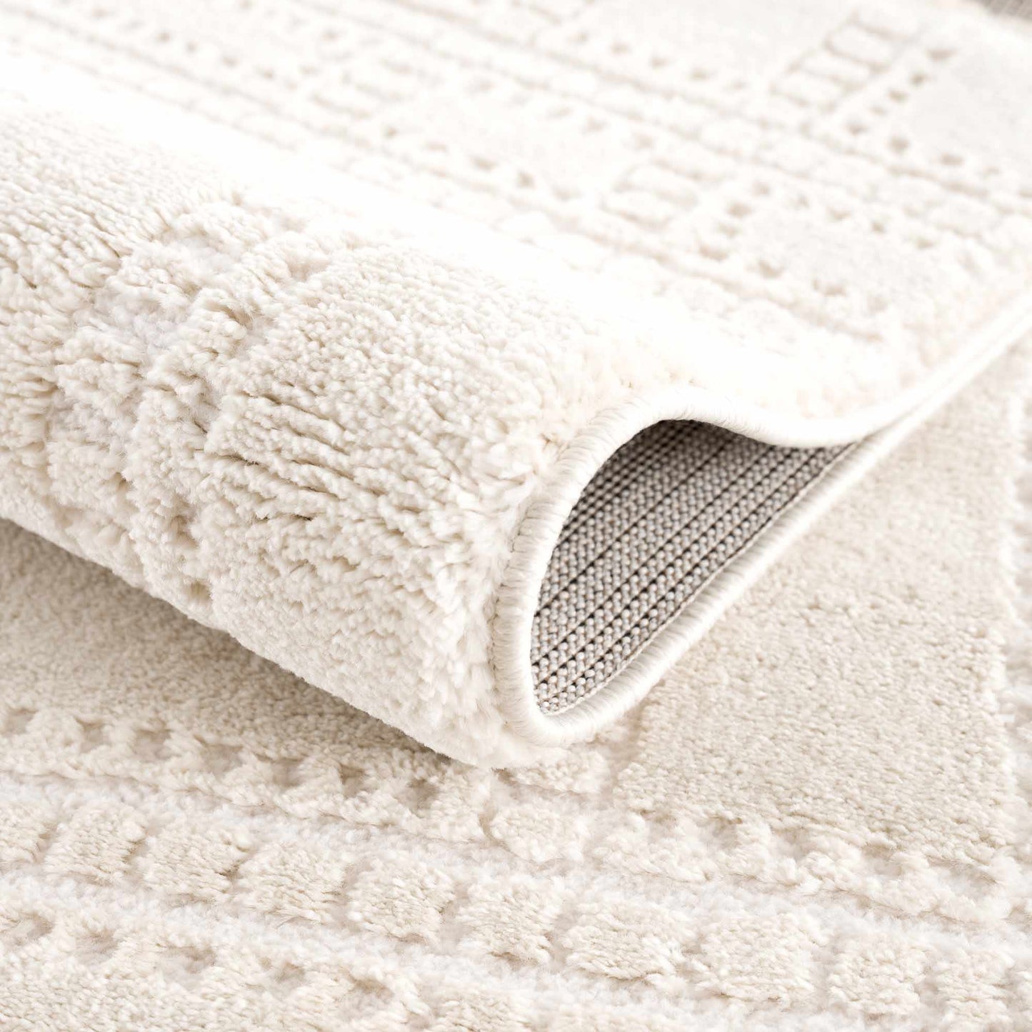 Ivory Carved Area Rug - Elegant Modern Ryuu Design