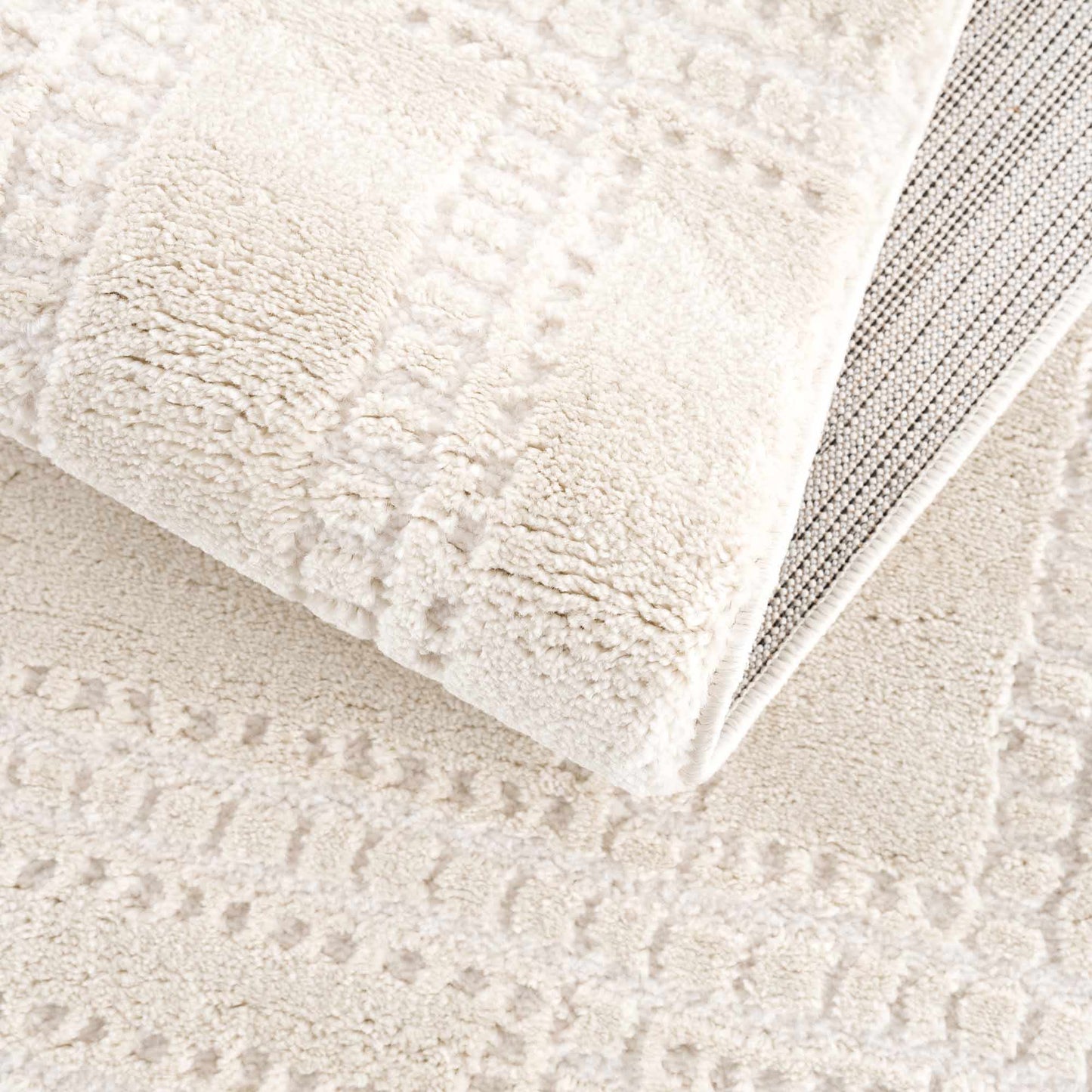 Ivory Carved Area Rug - Elegant Modern Ryuu Design