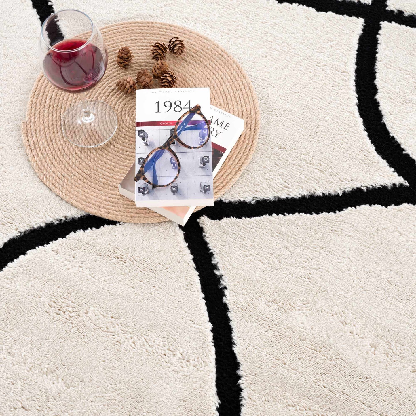 Geometric Area Rug - Azana Black White Modern Home Décor