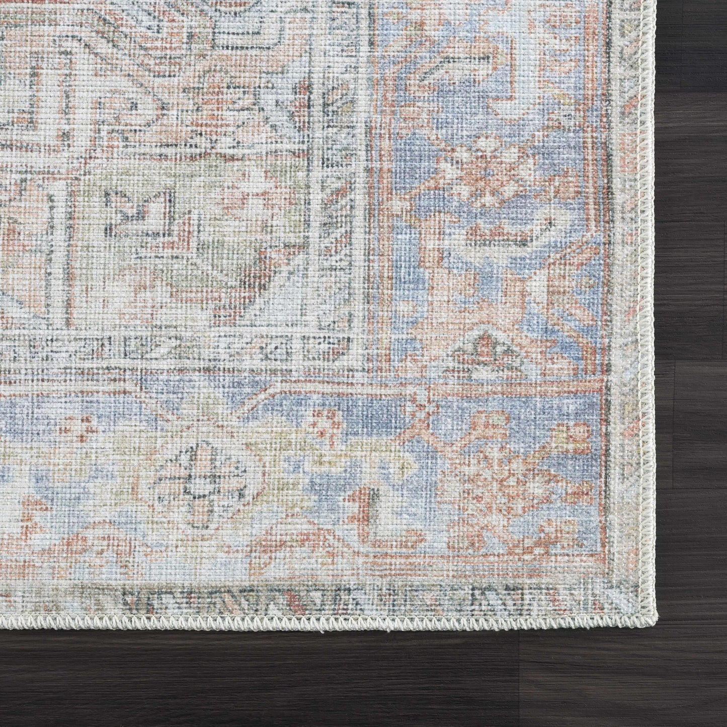 Washable Rust Area Rug - Stylish Durable Easy to Clean