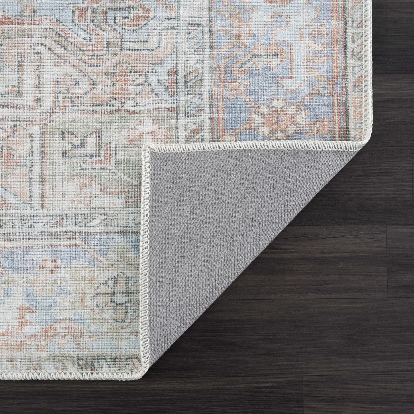 Washable Rust Area Rug - Stylish Durable Easy to Clean