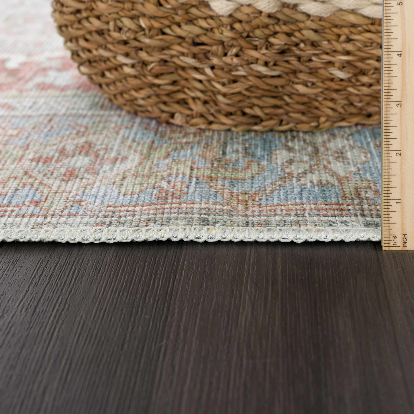 Washable Rust Area Rug - Stylish Durable Easy to Clean