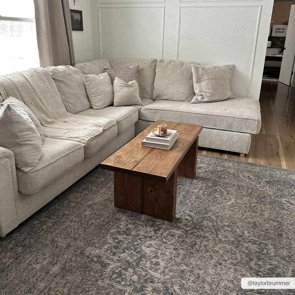 Dusty Blue Washable Rug - Soft Durable Greenpoint Collection