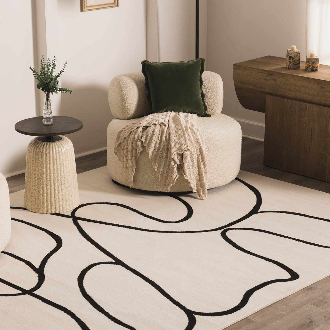 Boho Area Rug - Eilir Modern Low Profile Design for Stylish Interiors