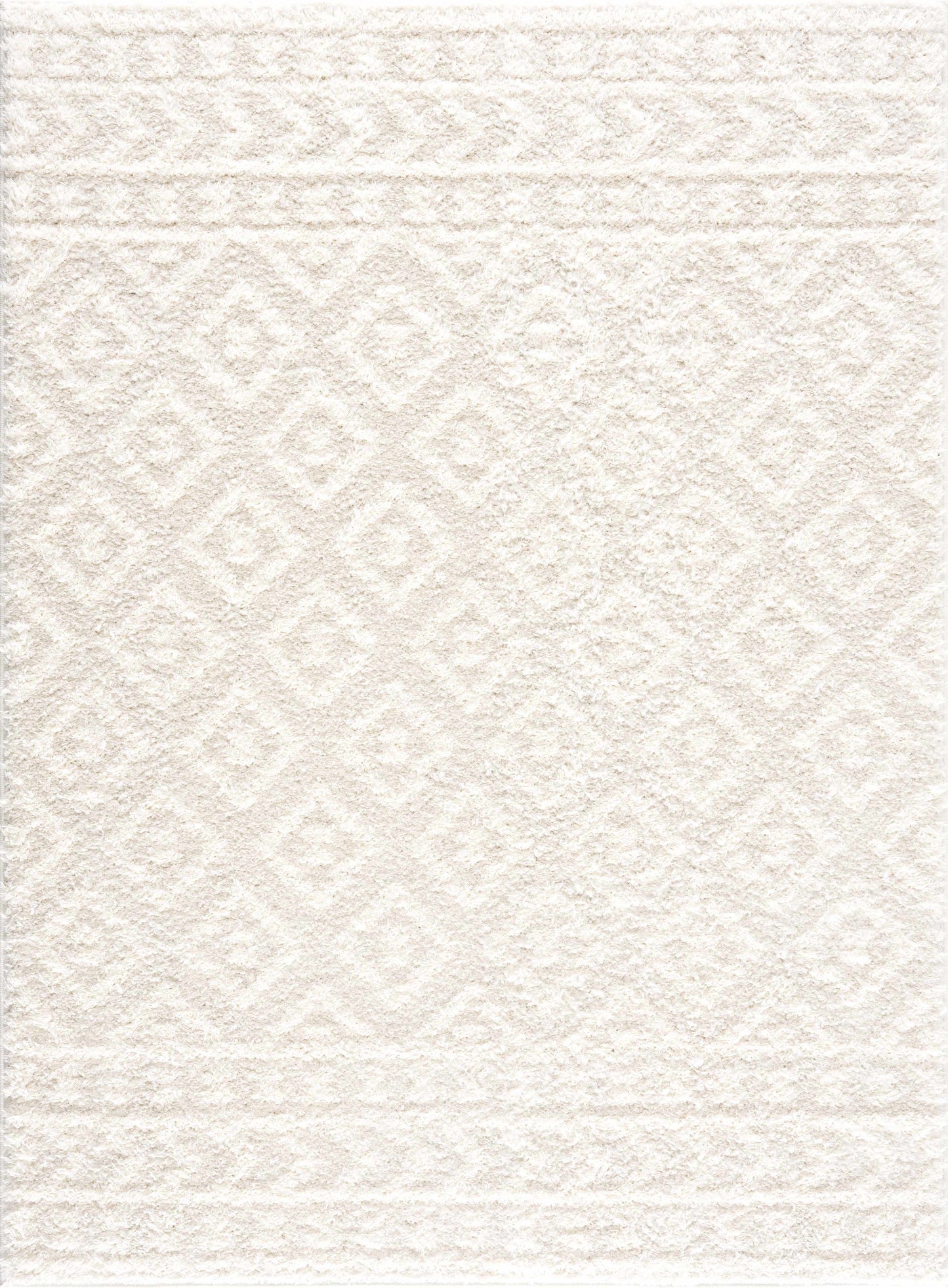 Plush Cream Diamond Area Rug - Cozy Home Decor Rug