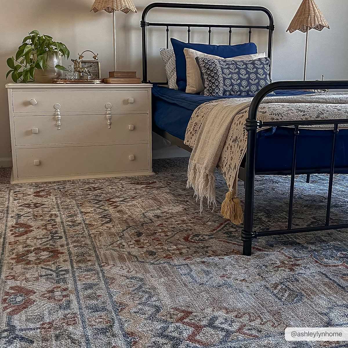 Washable Flat Pile Area Rug - Stylish Easy to Clean
