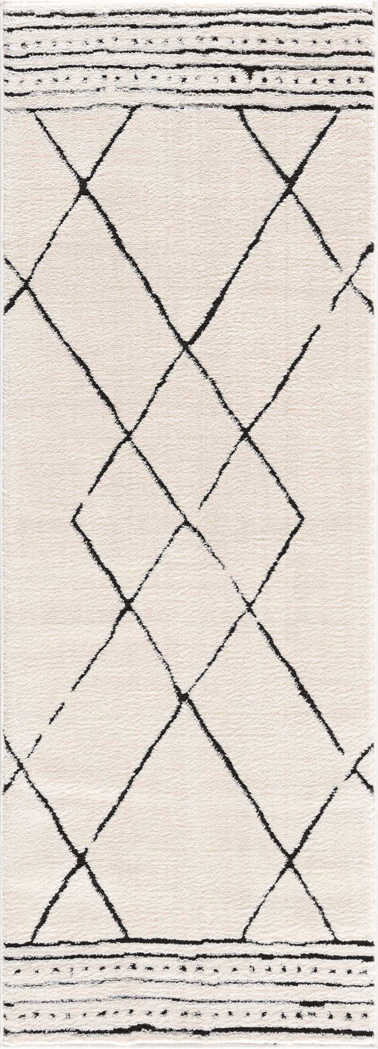 Geometric Area Rug - Black White Modern Home Decor