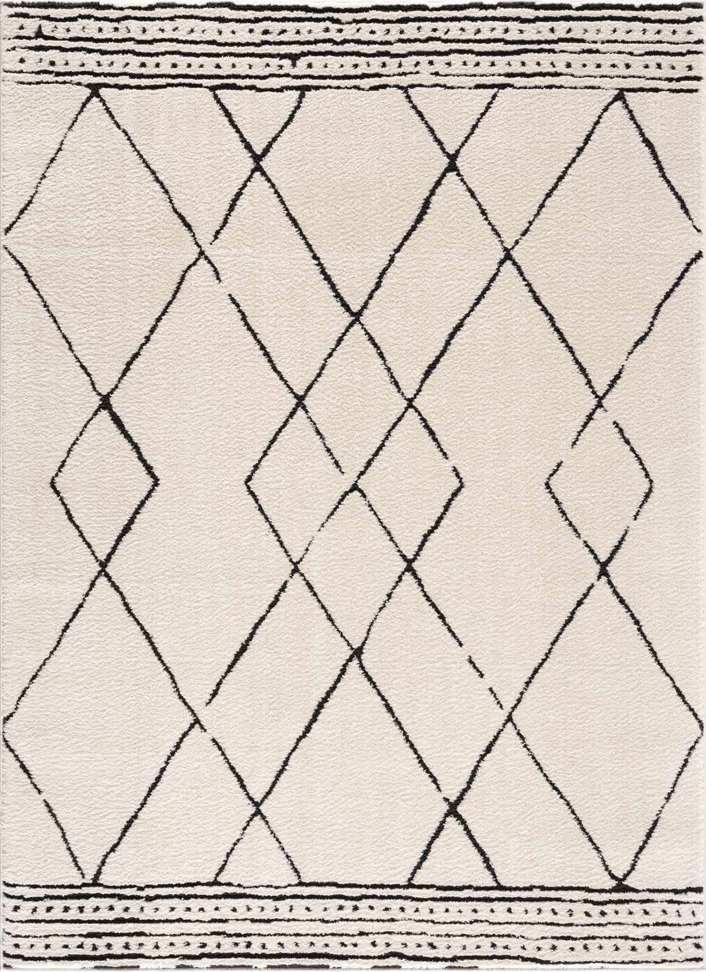 Geometric Area Rug - Black White Modern Home Decor