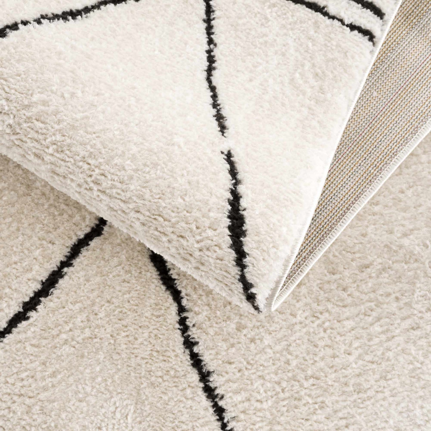 Geometric Area Rug - Black White Modern Home Decor