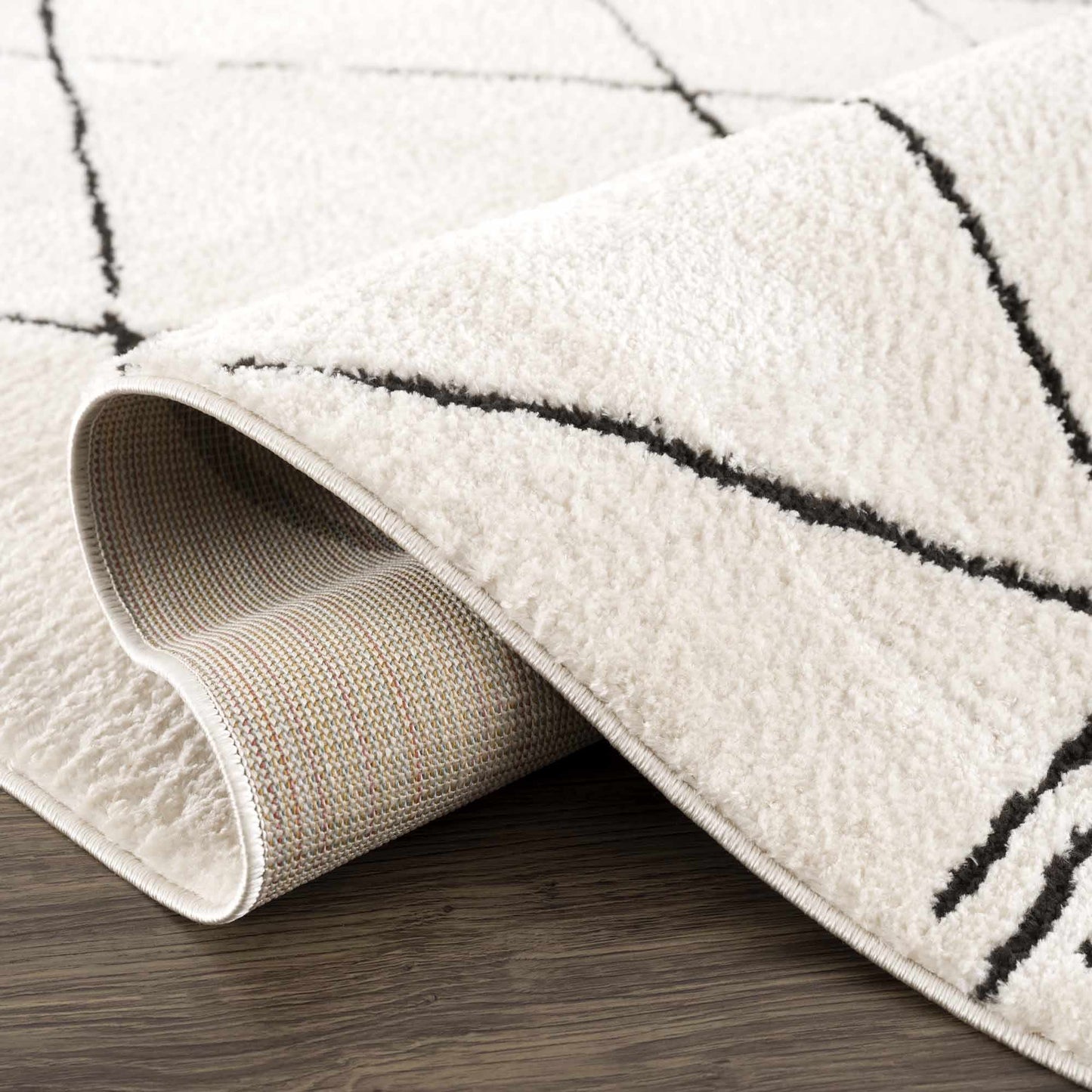 Geometric Area Rug - Black White Modern Home Decor