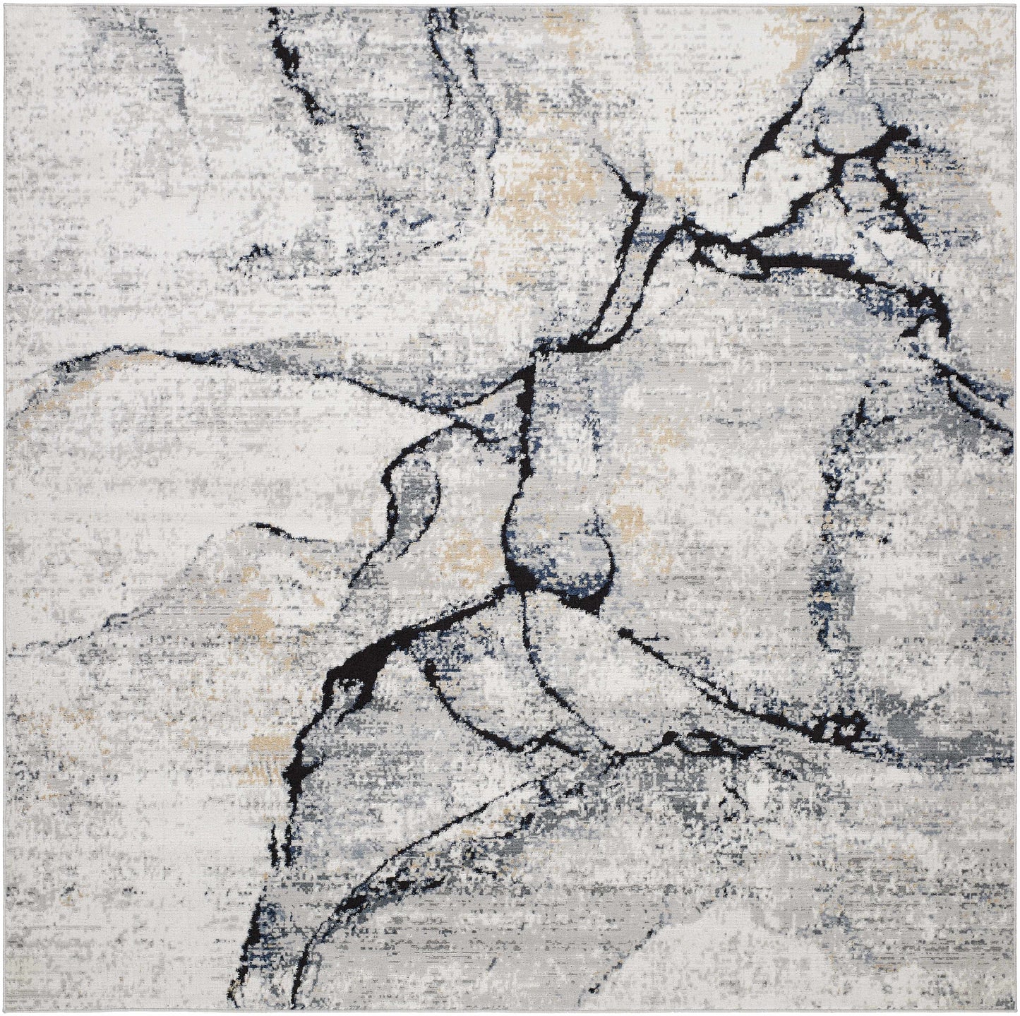 Fremantle Gray Marble Area Rug - Elegant Modern Living Room Decor