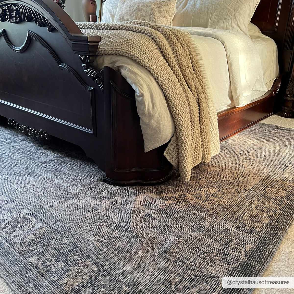 Dusty Blue Washable Rug - Soft Durable Greenpoint Collection