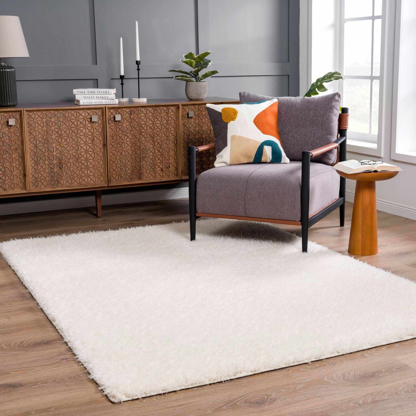 Washable Cream Shag Rug - Cozy Home Decor