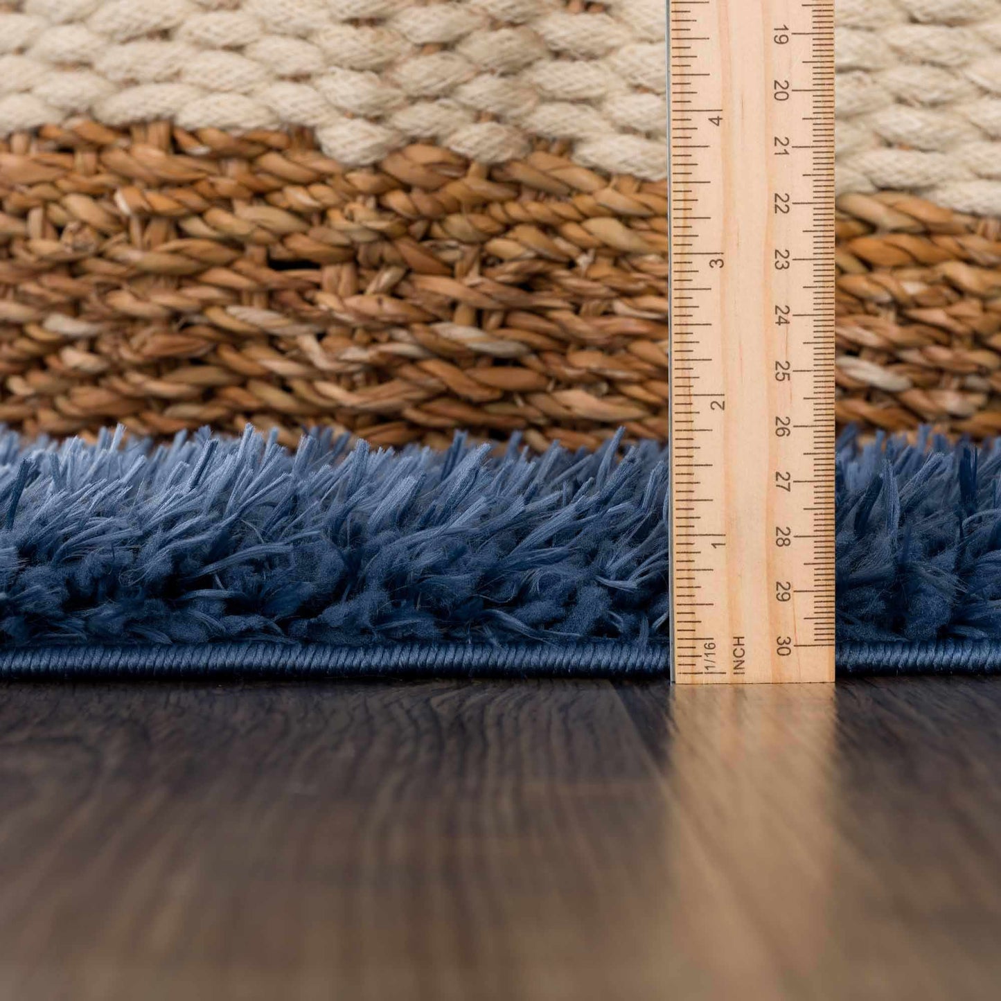 Washable Dark Blue Shag Rug - Faina Collection Cozy Home Decor