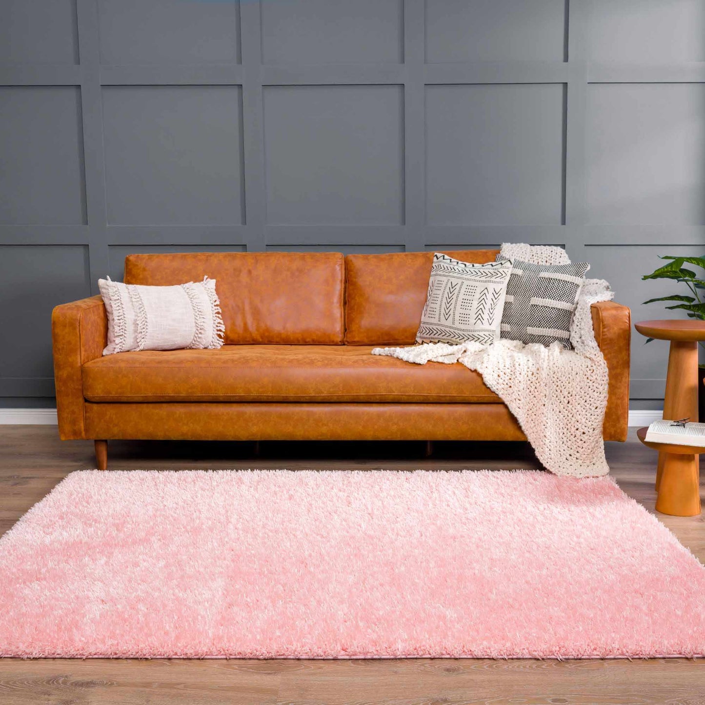 Pink Shag Rug - Washable Soft Cozy Home Decor