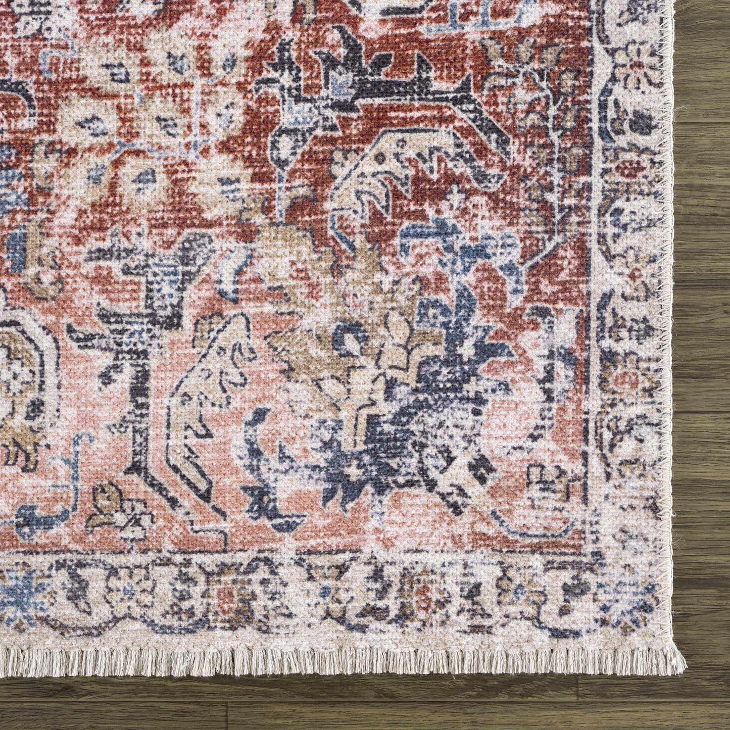 Burgundy Washable Area Rug - Soft Stylish Home Decor
