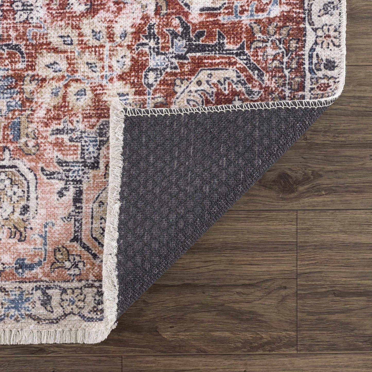 Burgundy Washable Area Rug - Soft Stylish Home Decor