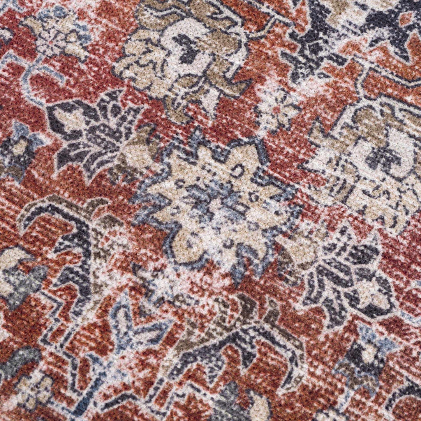Burgundy Washable Area Rug - Soft Stylish Home Decor