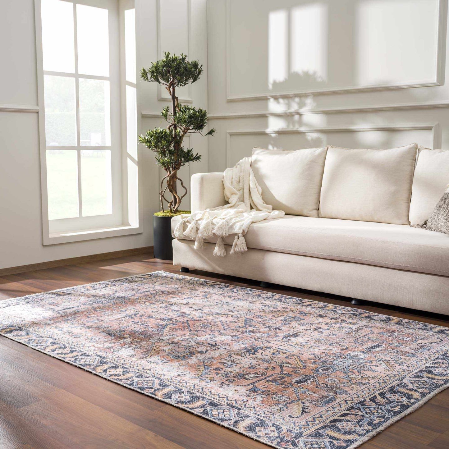 Washable Peach Area Rug - Holi-2305 Stylish Home Décor