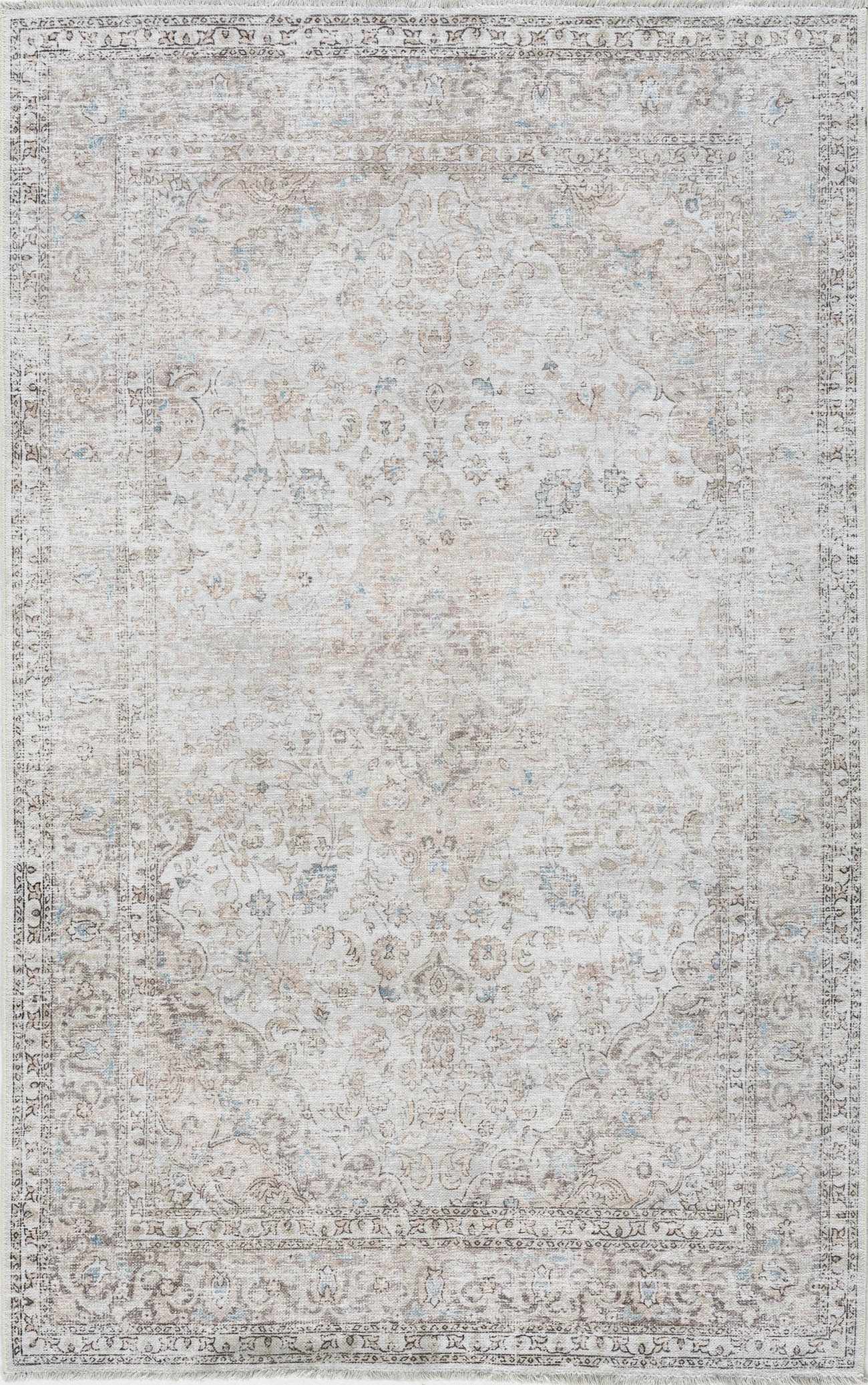 Washable Cream Area Rug - Soft Stylish Home Decor