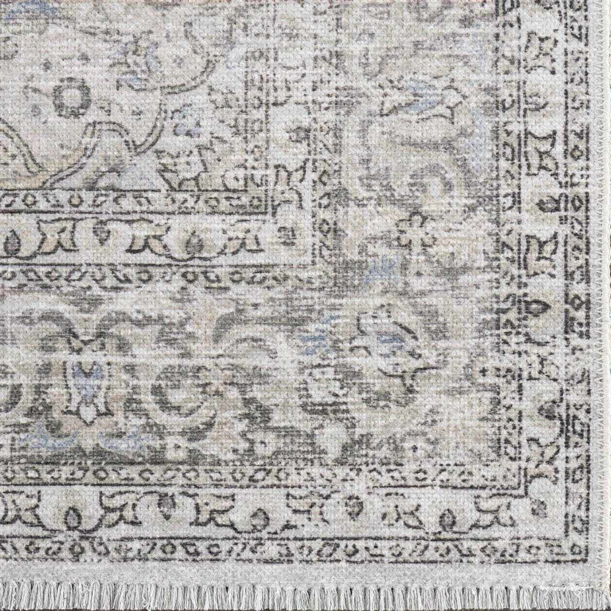 Washable Cream Area Rug - Soft Stylish Home Decor