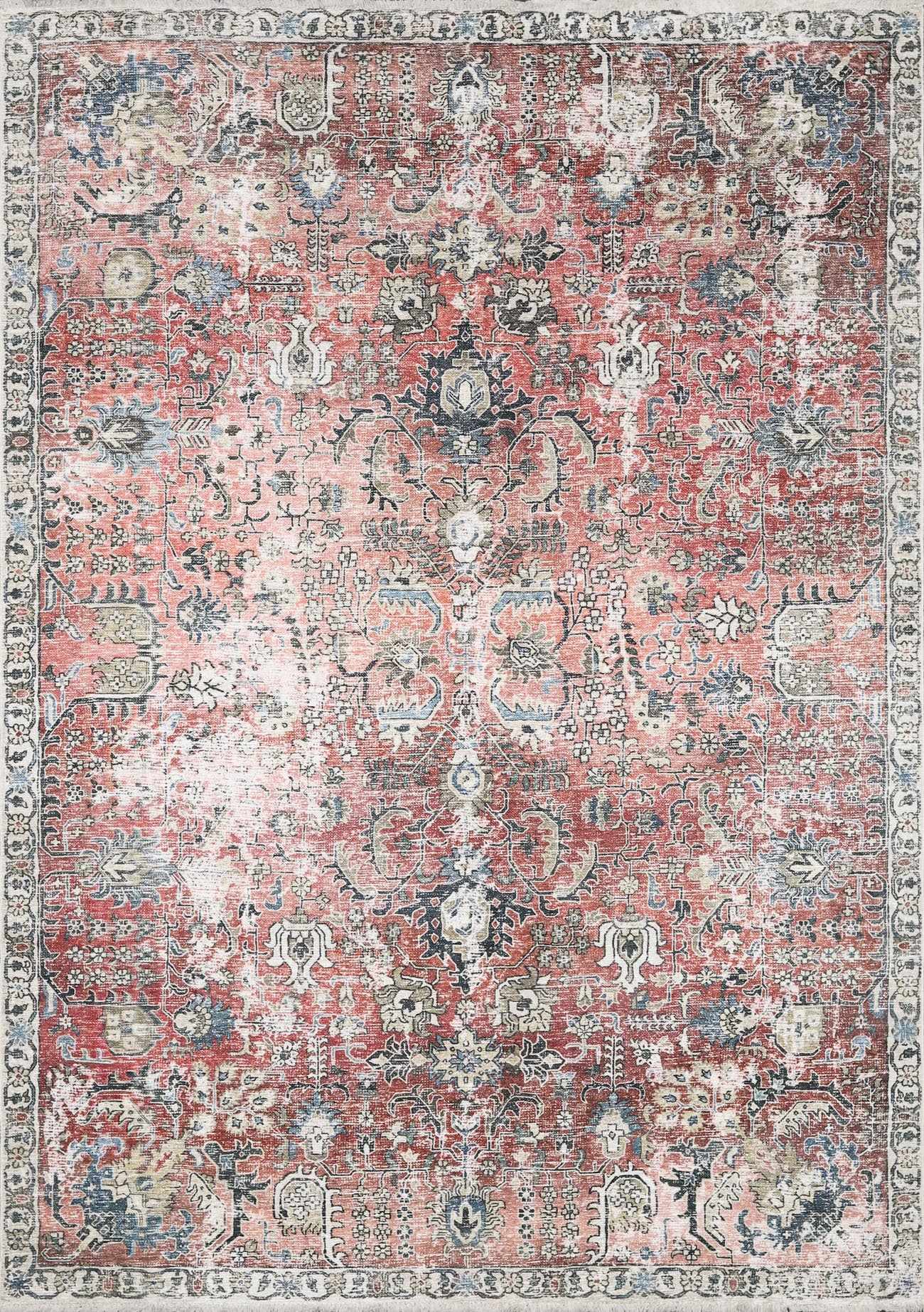 Burgundy Washable Area Rug - Soft Stylish Home Decor