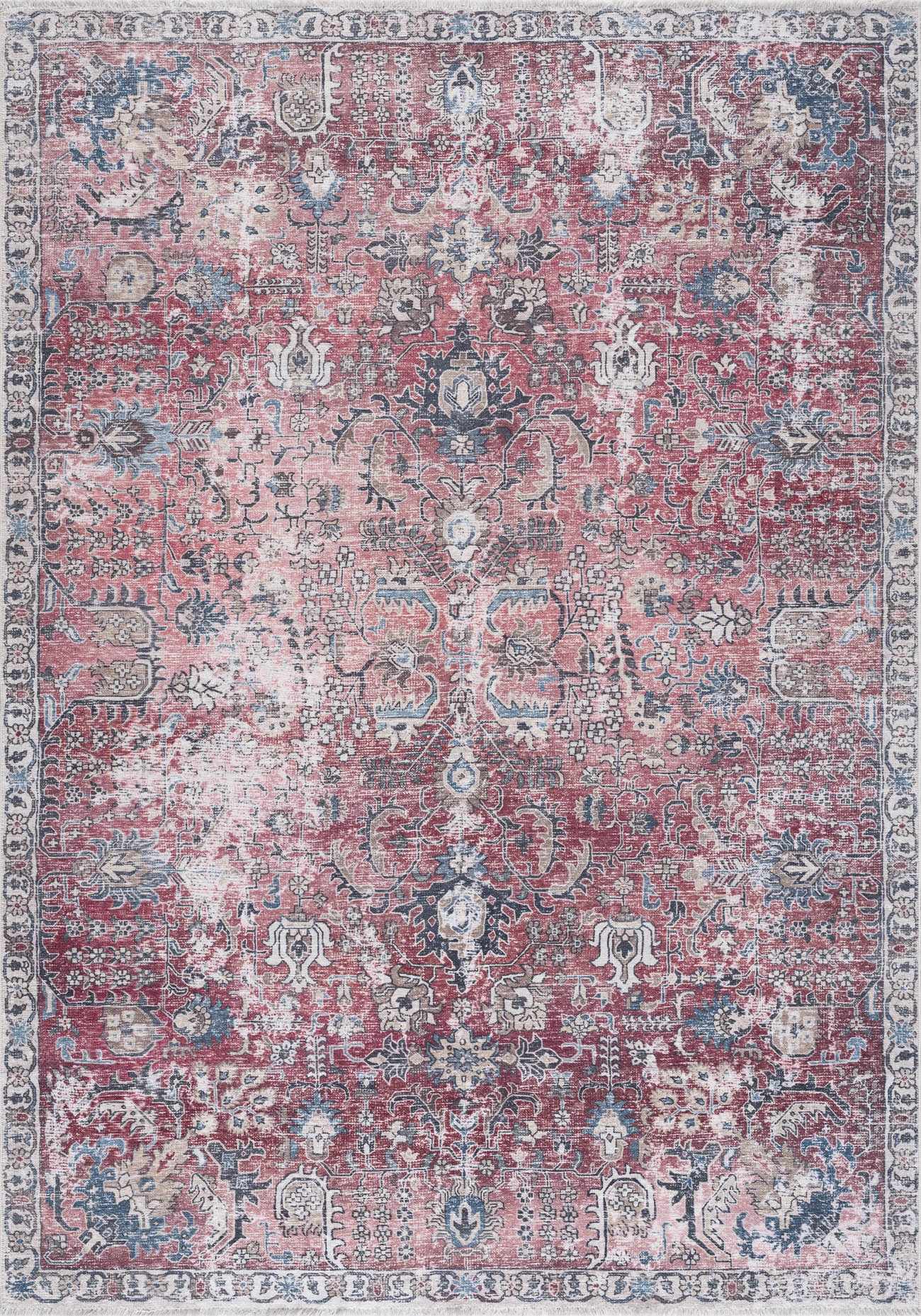 Burgundy Washable Area Rug - Soft Stylish Home Decor