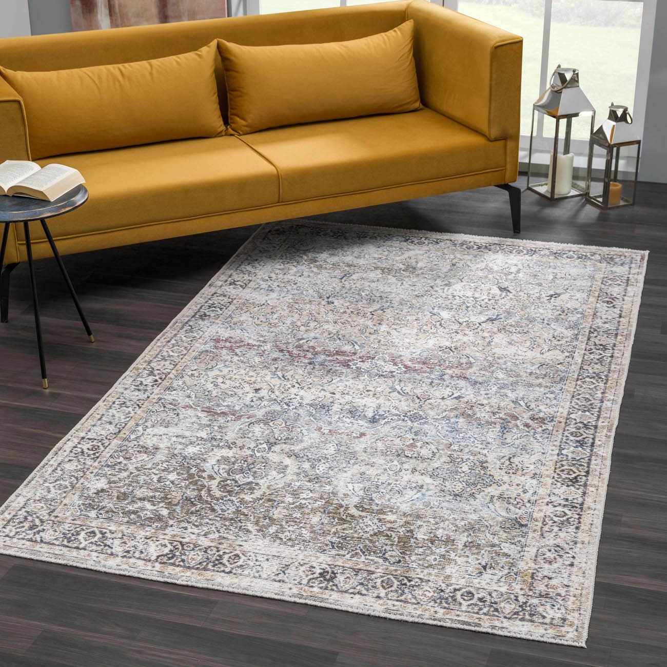 Olive Area Rug - Washable Soft Stylish Home Decor