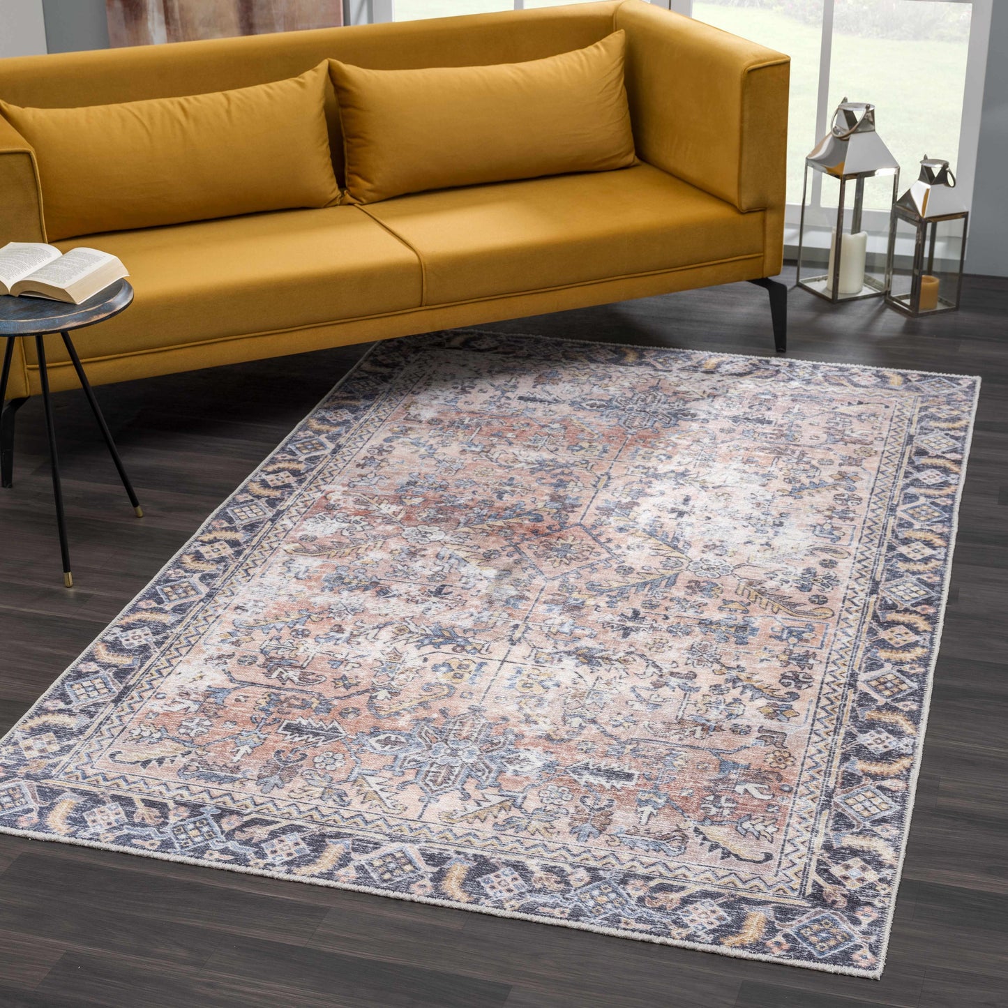 Washable Peach Area Rug - Holi-2305 Stylish Home Décor