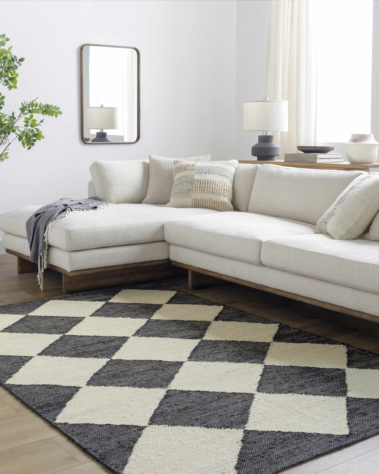 Antho Black Diamonds Jute Rug - Elegant Natural Fiber Home Decor by Vivir x Livabliss