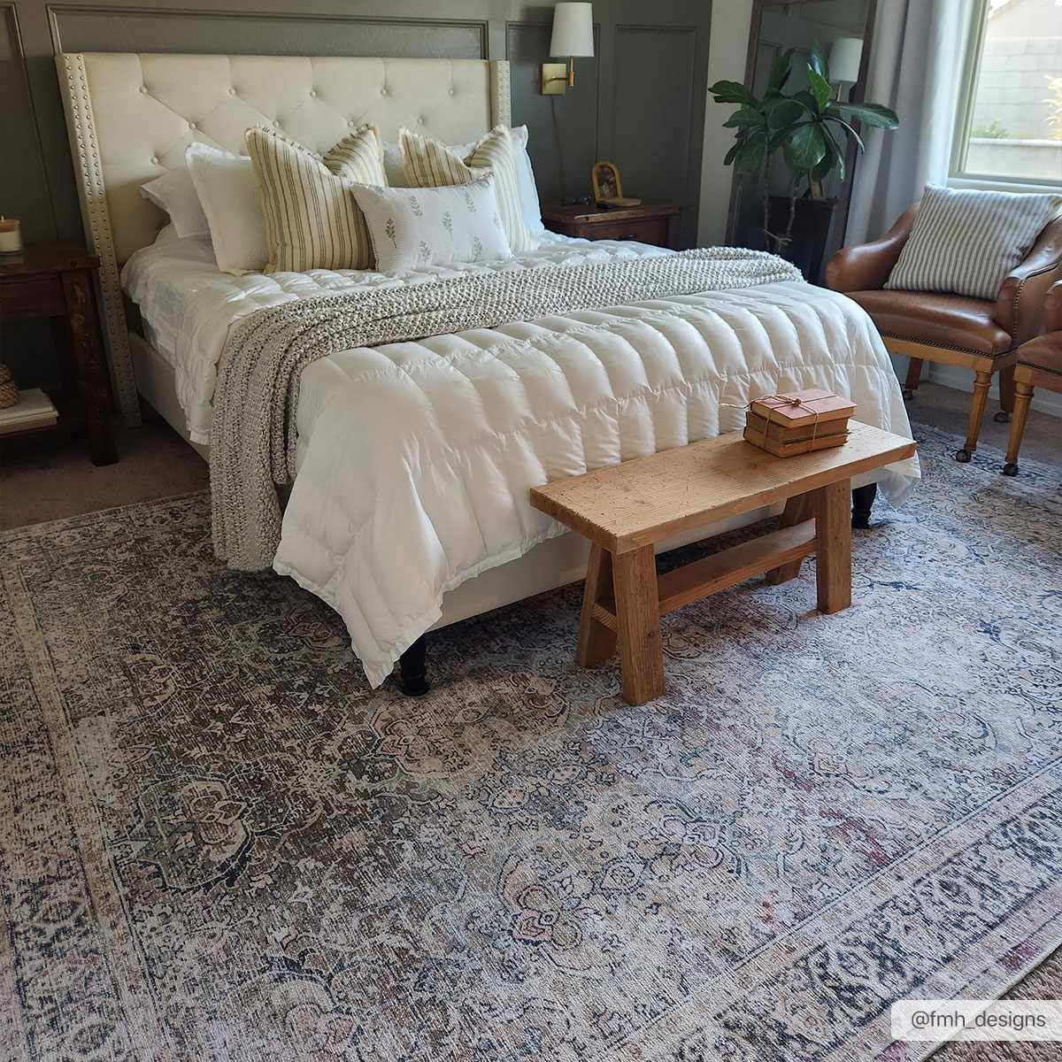 Olive Area Rug - Washable Soft Stylish Home Decor