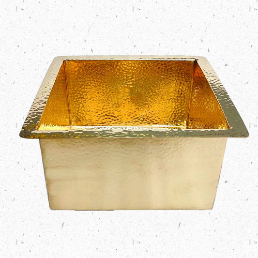 Fregadero de cocina dorado - Fregadero de cocina de latón sin lacar