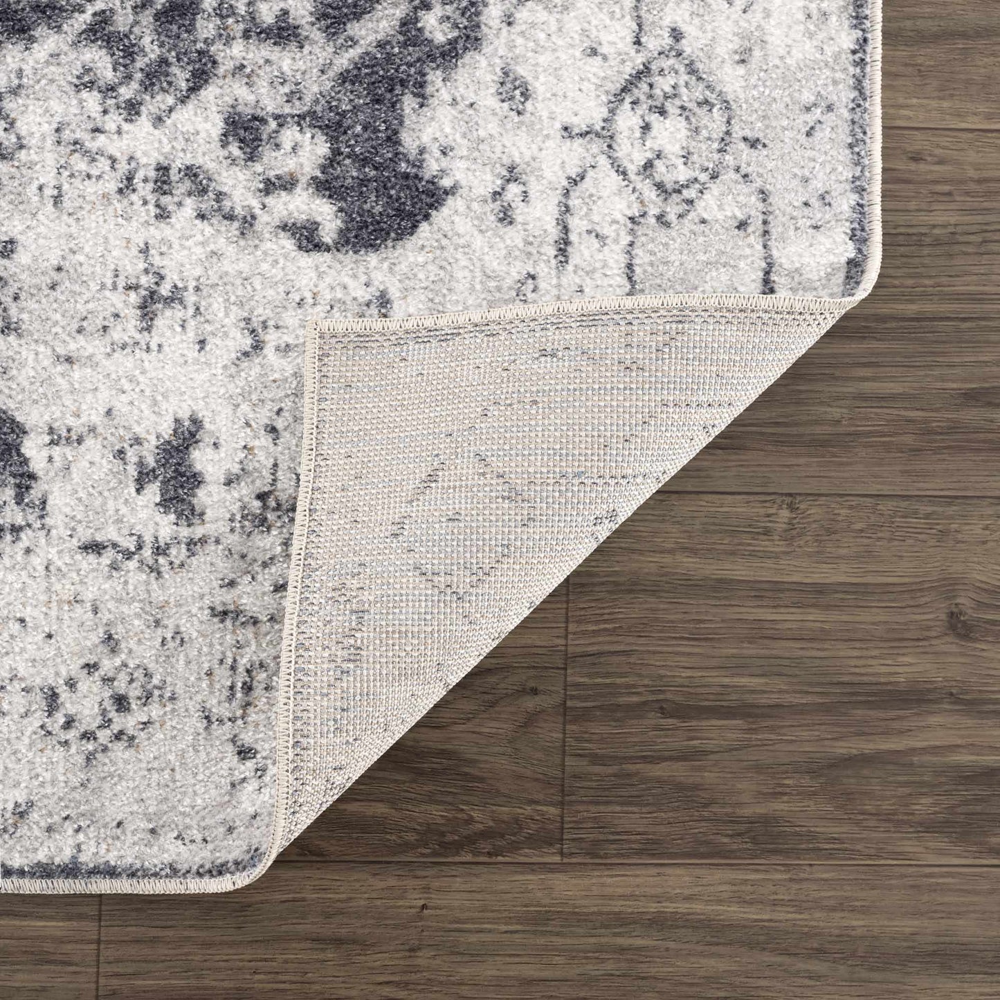 Ivory Washable Flat Pile Rug - Hera Collection for Modern Decor