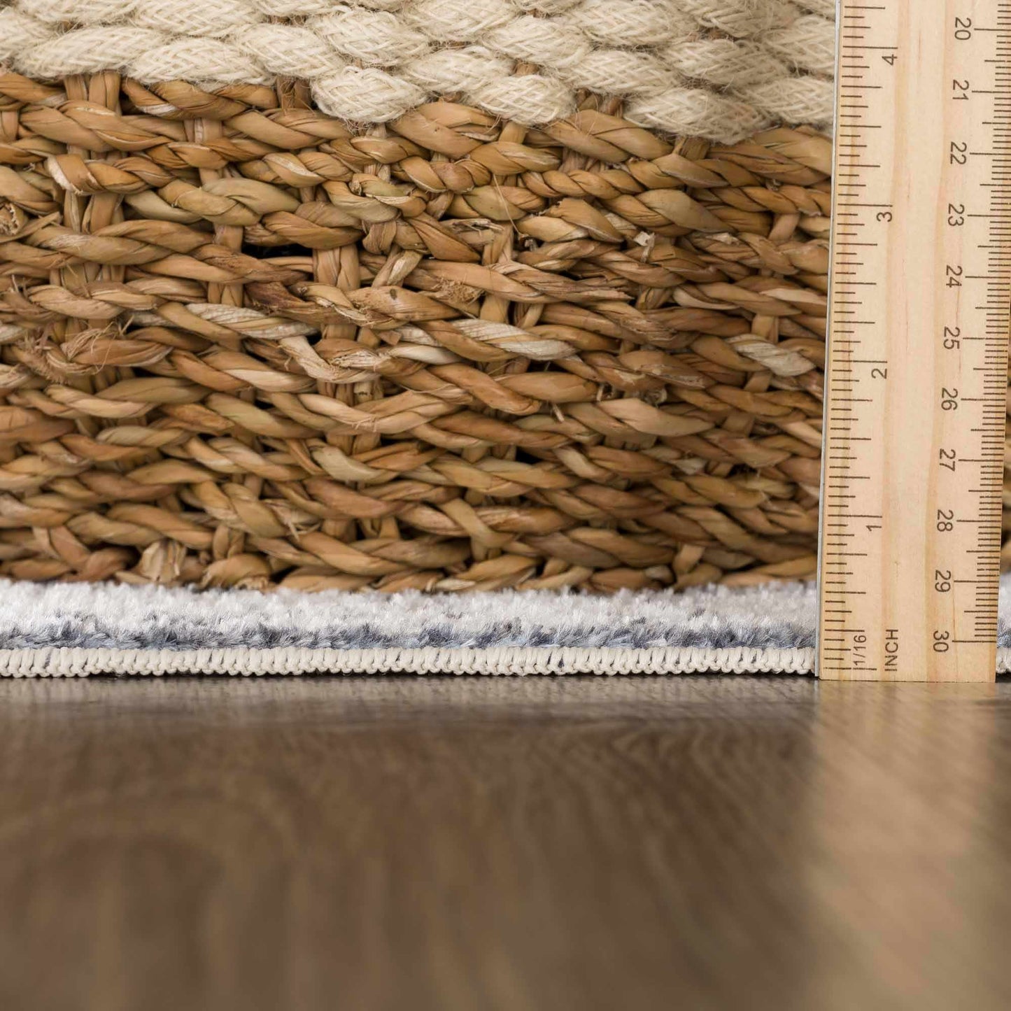 Ivory Washable Flat Pile Rug - Hera Collection for Modern Decor