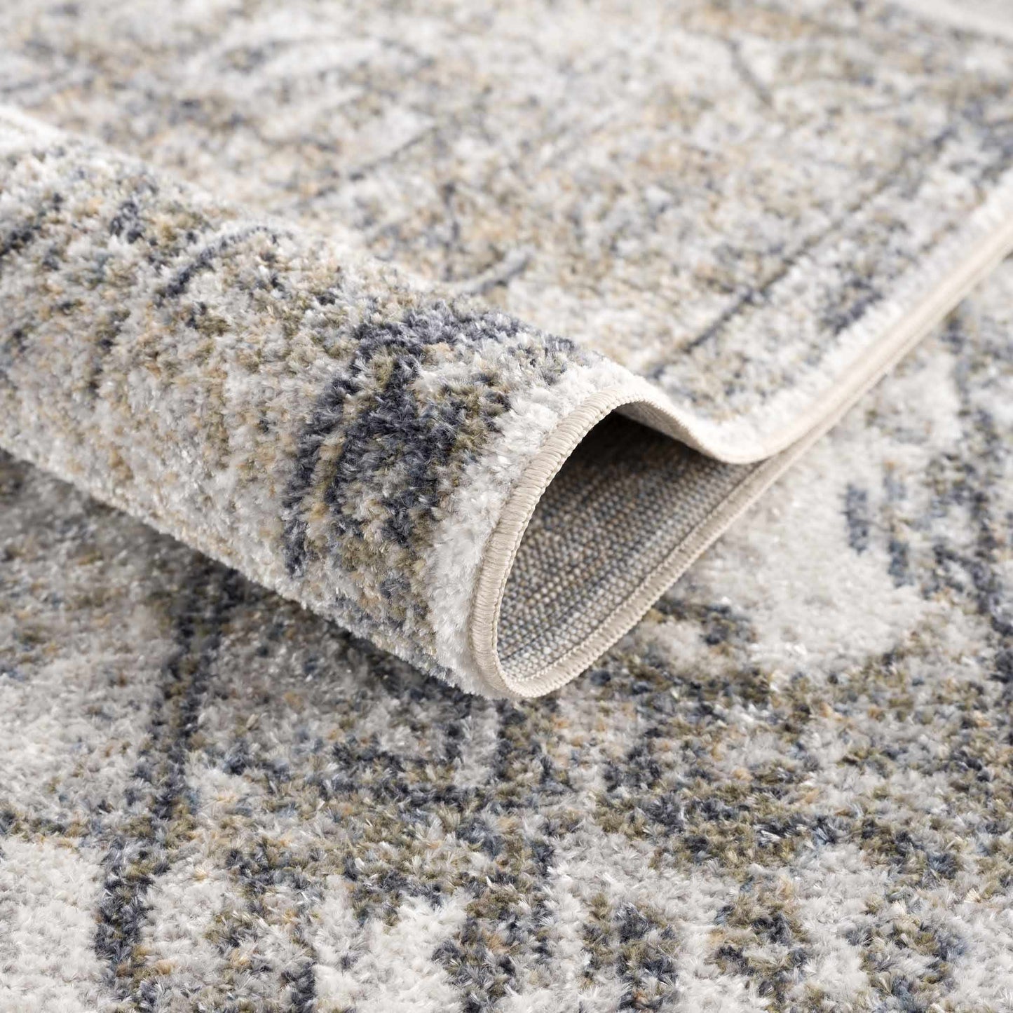 Hera Olive Washable Flat Pile Rug - Stylish Easy to Clean