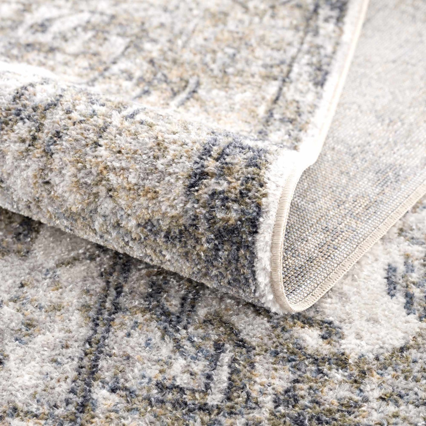 Hera Olive Washable Flat Pile Rug - Stylish Easy to Clean