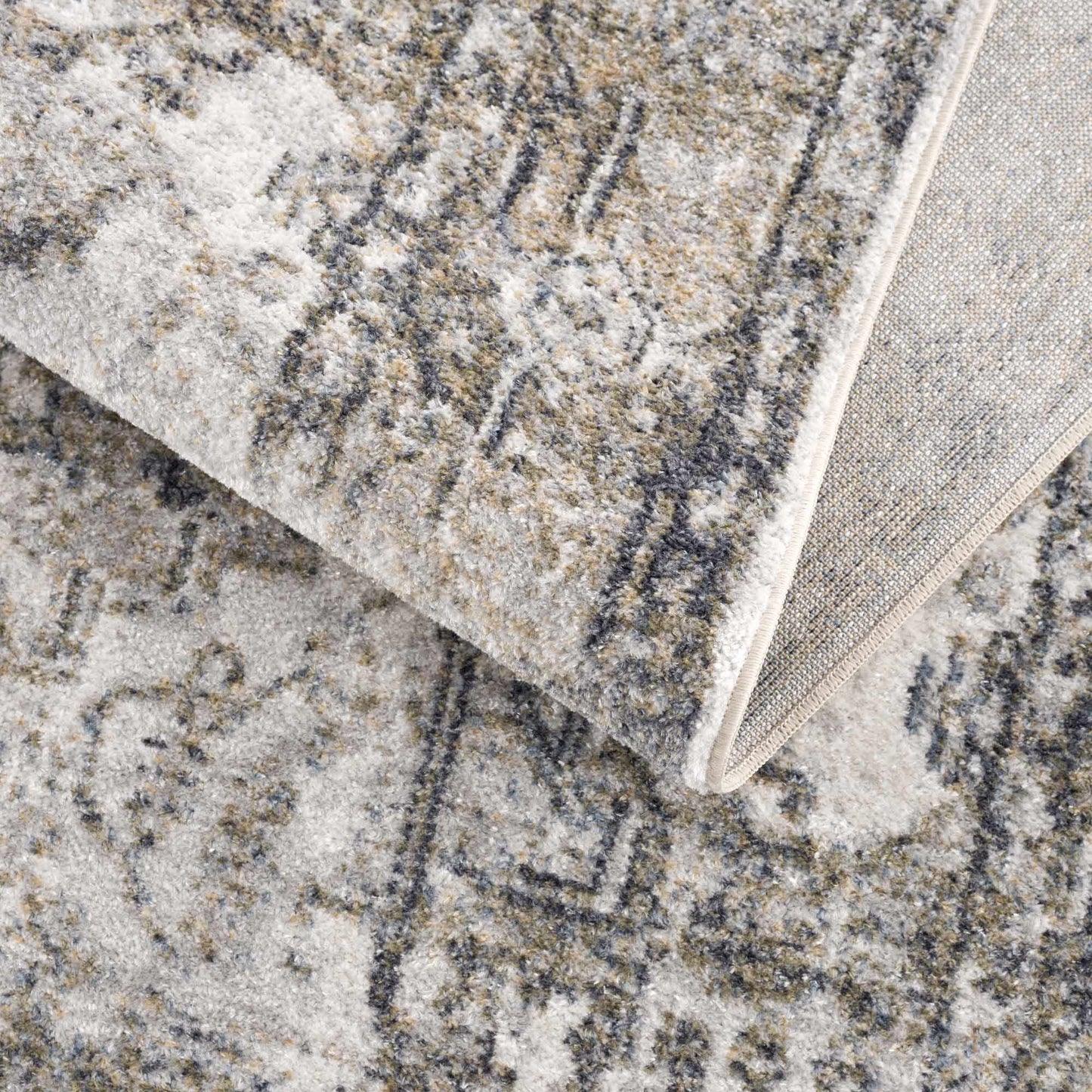 Hera Olive Washable Flat Pile Rug - Stylish Easy to Clean
