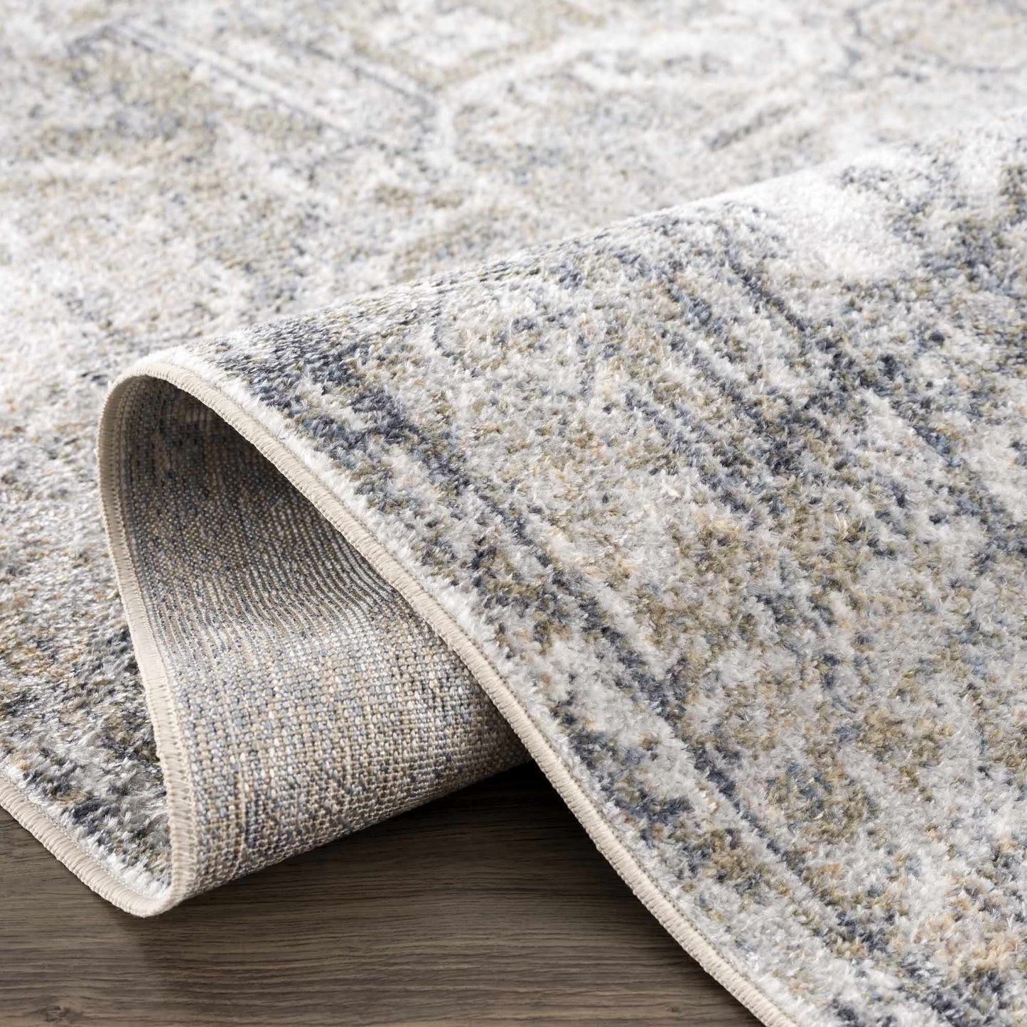 Hera Olive Washable Flat Pile Rug - Stylish Easy to Clean