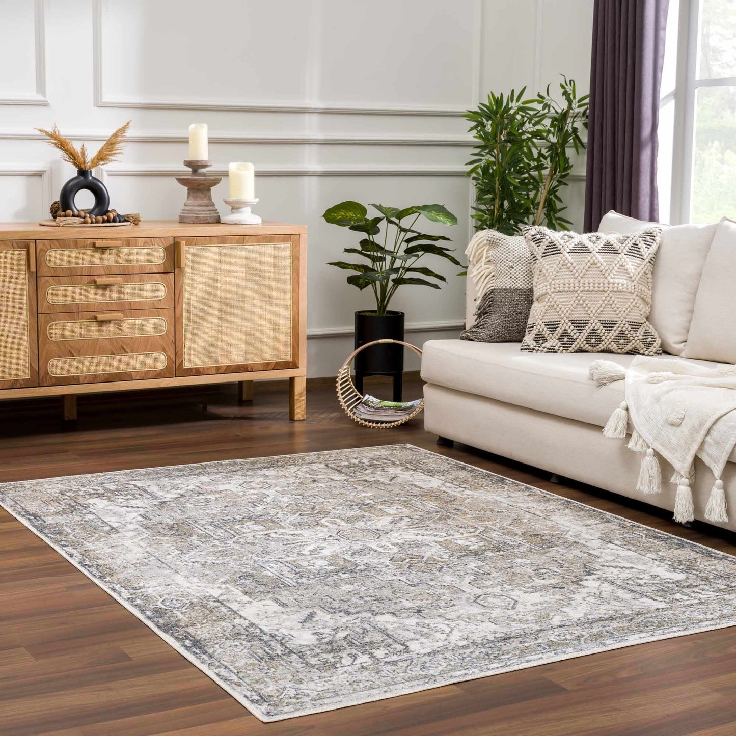 Hera Olive Washable Flat Pile Rug - Stylish Easy to Clean