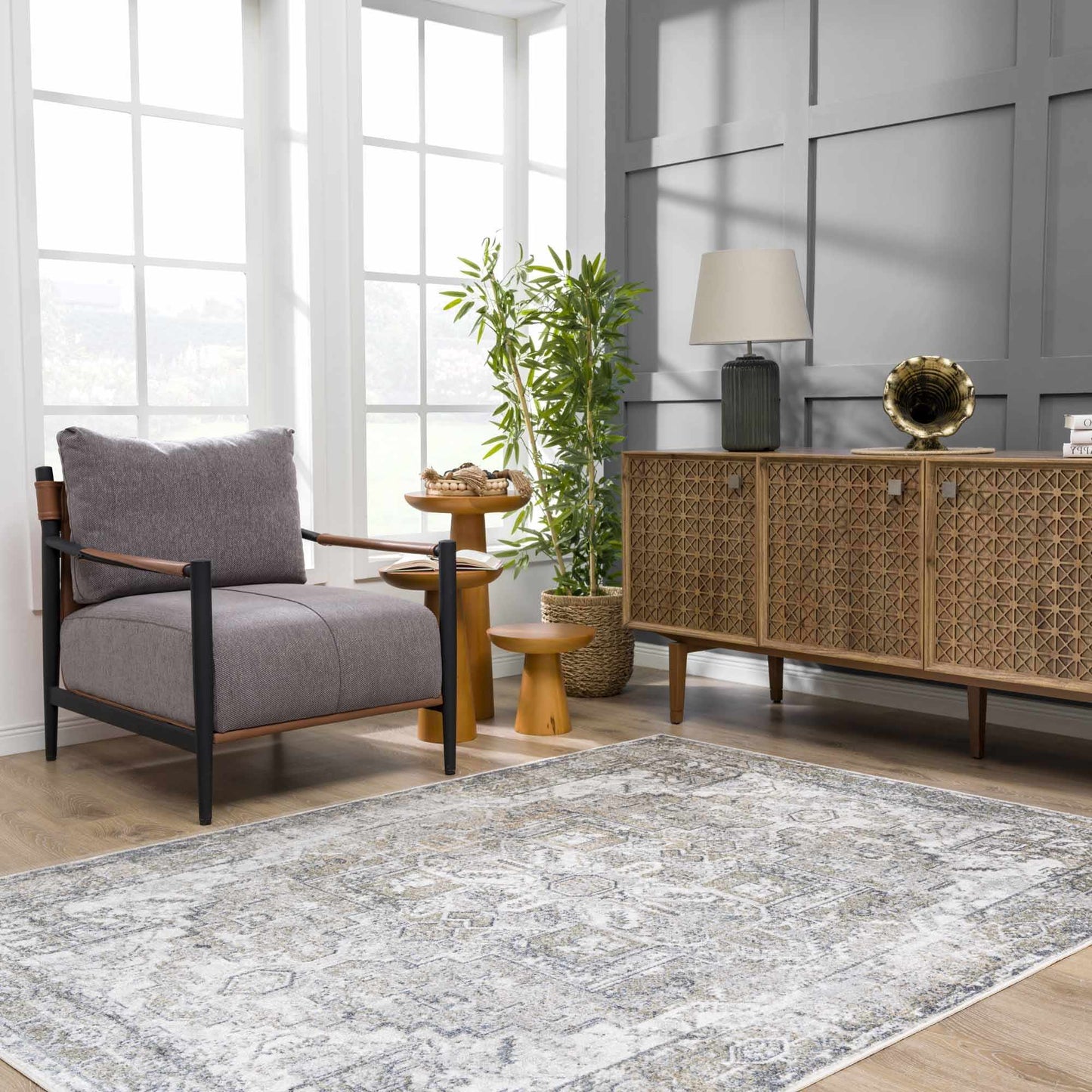 Hera Olive Washable Flat Pile Rug - Stylish Easy to Clean